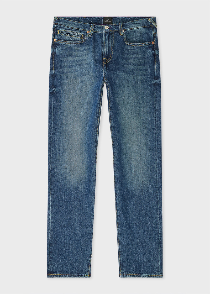 Tapered-Fit 'Organic Authentic Twill' Antique-Wash Jeans 1