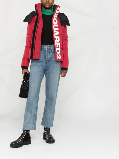 DSQUARED2 mega logo hooded puffer jacket outlook