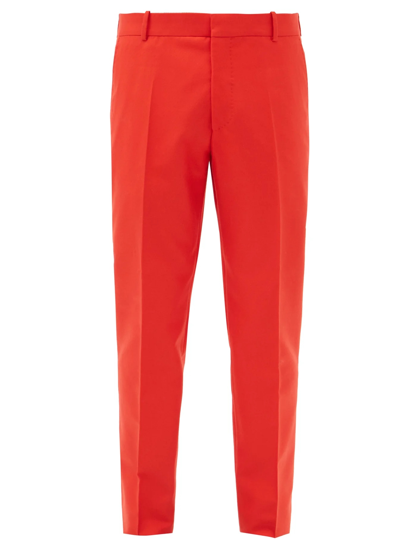 Tailored cotton slim-leg trousers - 1