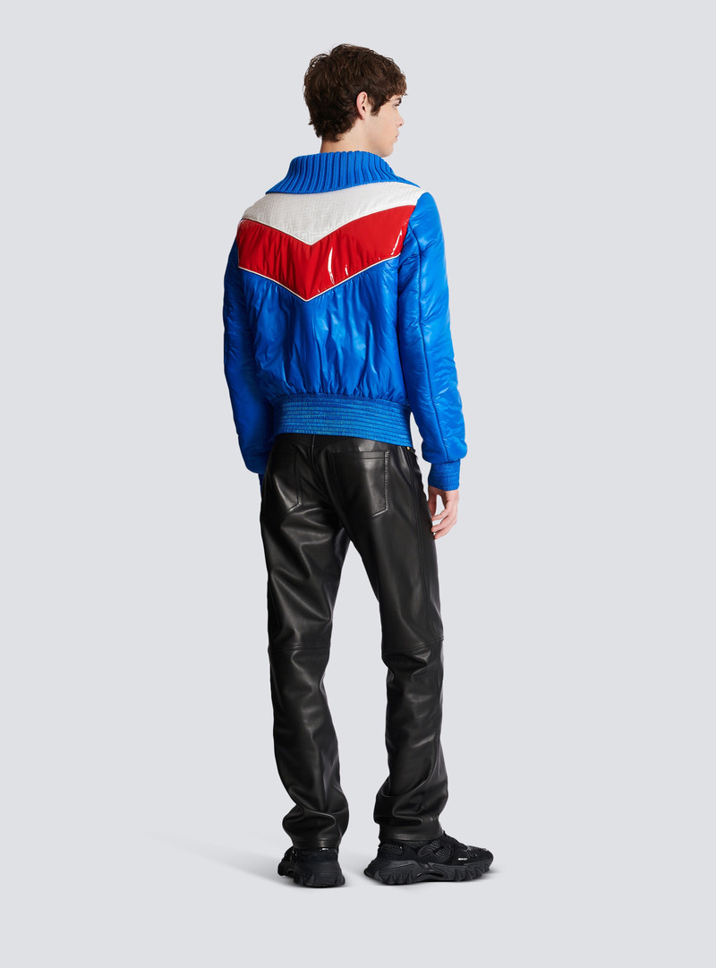 Nylon puffer jacket with contrasting effect 4