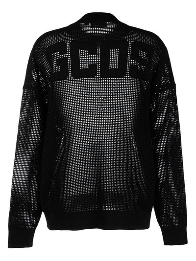 GCDS fully-perforated logo jumper outlook