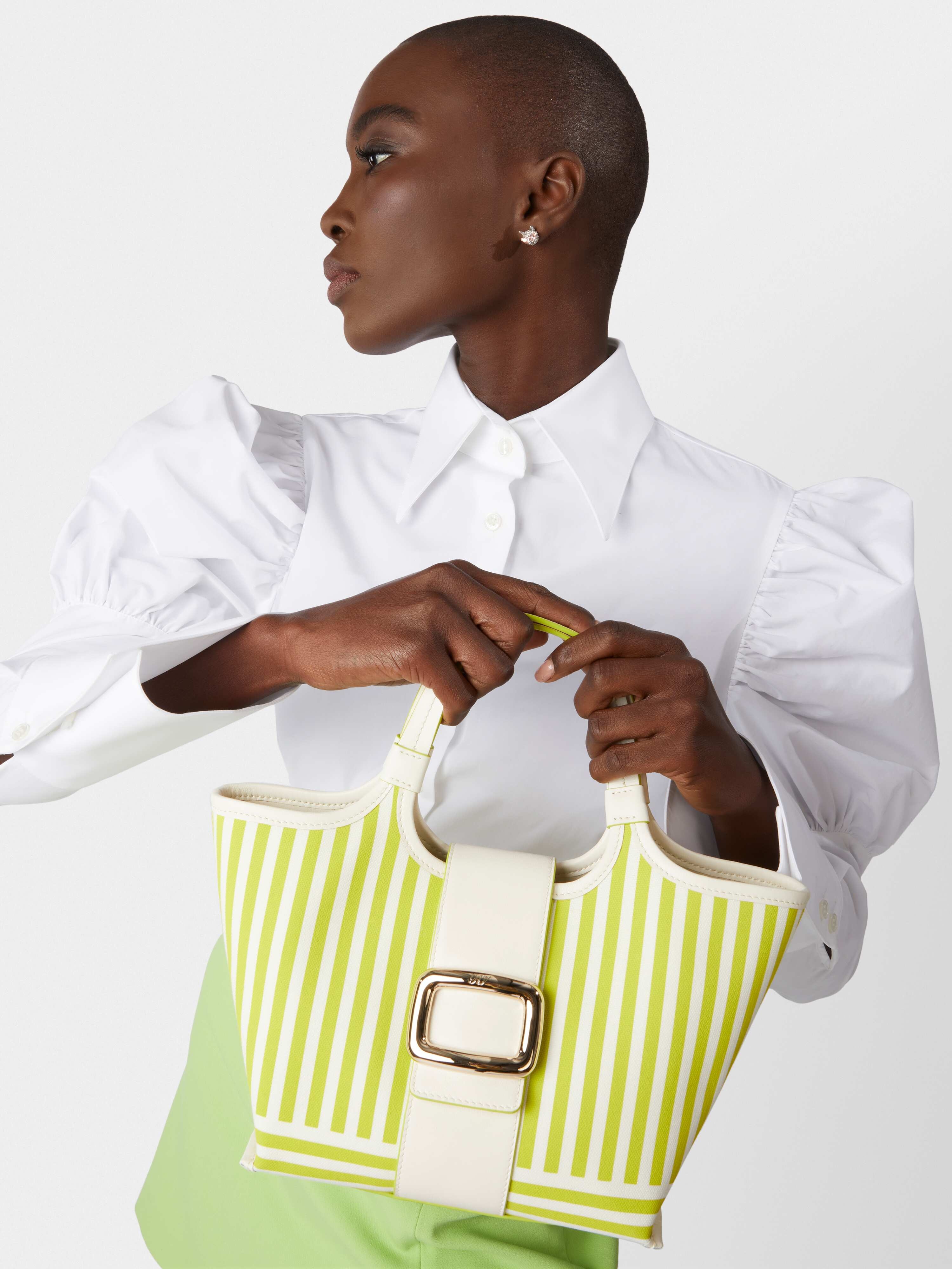 Viv' Choc Summer Stripes Mini Shopping Bag in Fabric - 10