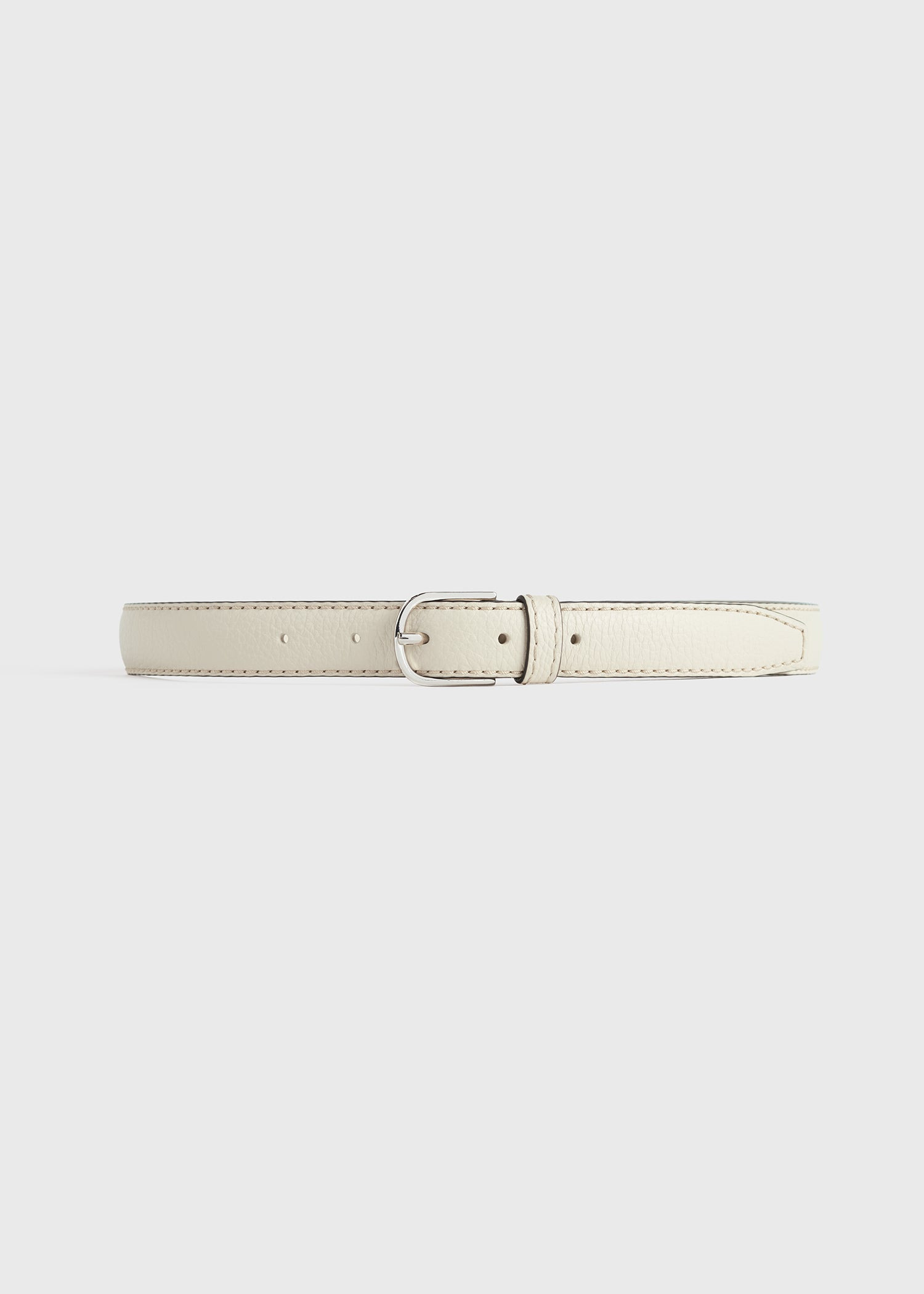 Slim trouser leather belt milk grain - 6