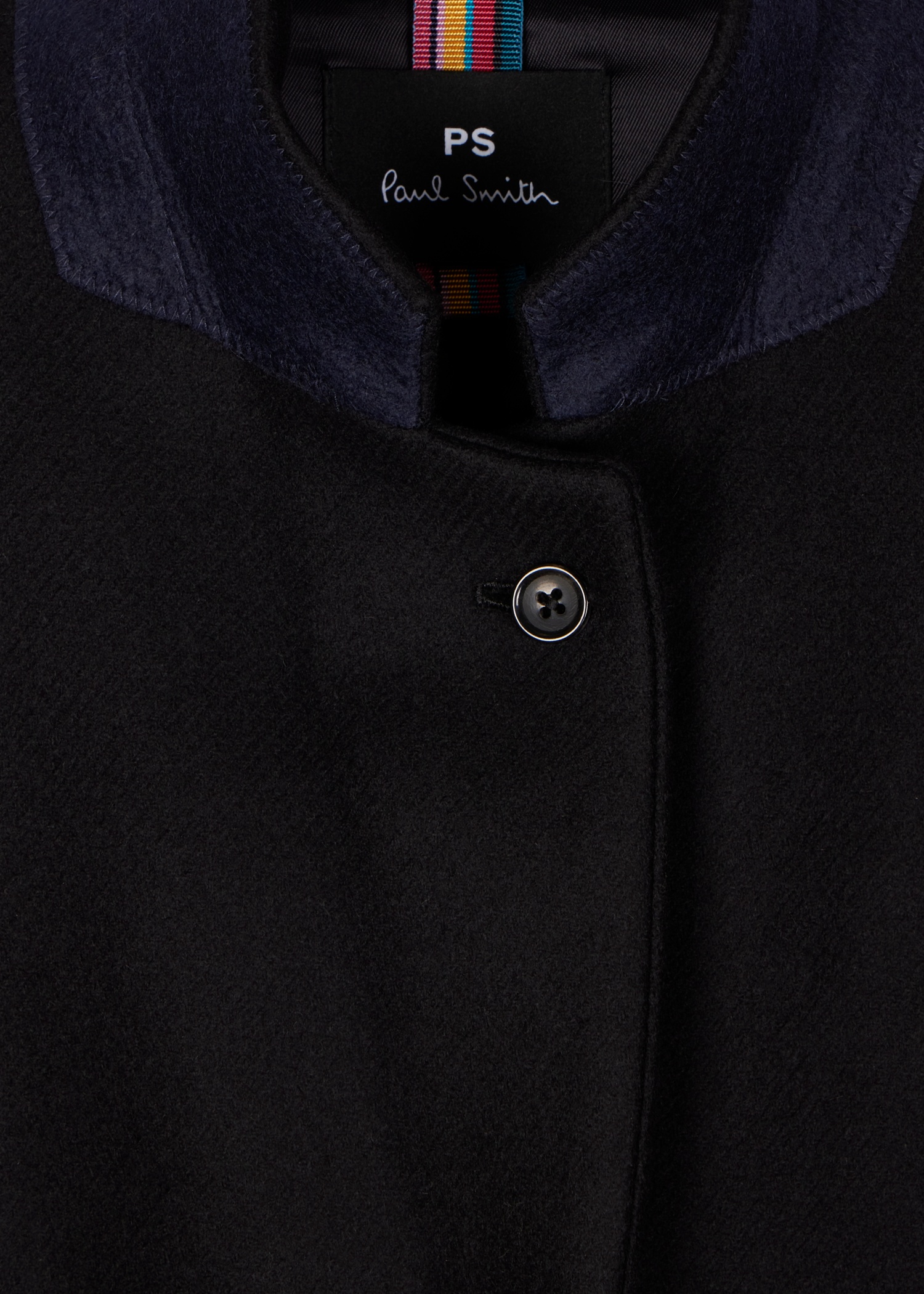 Women's Black Cashmere-Blend Epsom Coat - 3