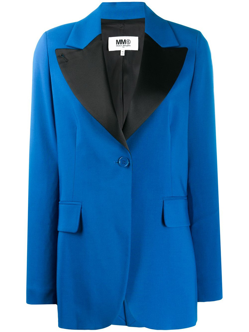 contrast lapel blazer 1