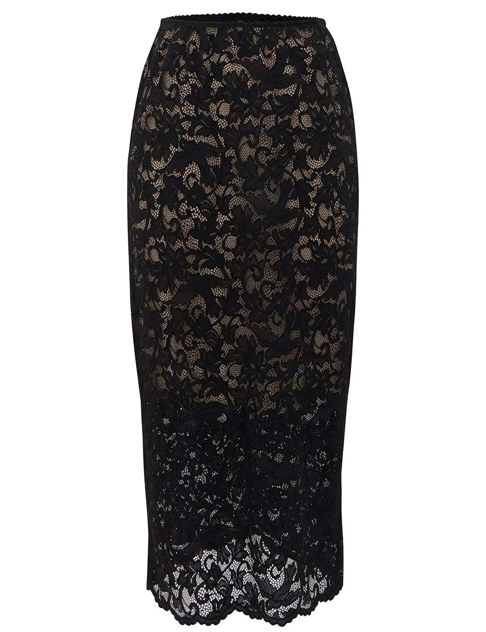 LACE PENCIL MIDI SKIRT - 1