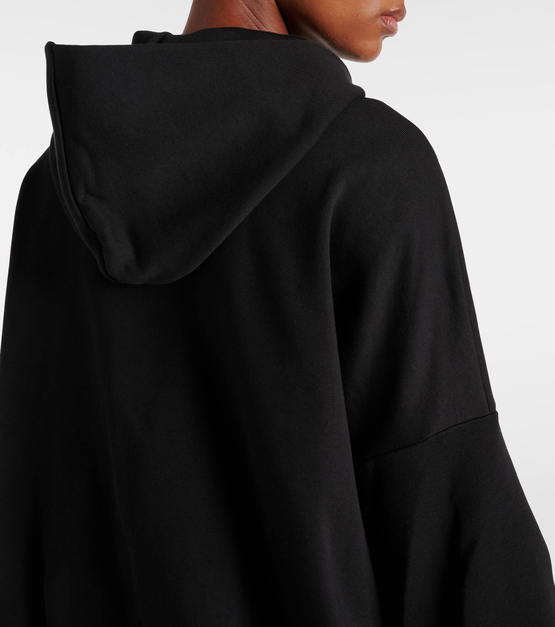 Oversized draped cotton jersey hoodie - 7