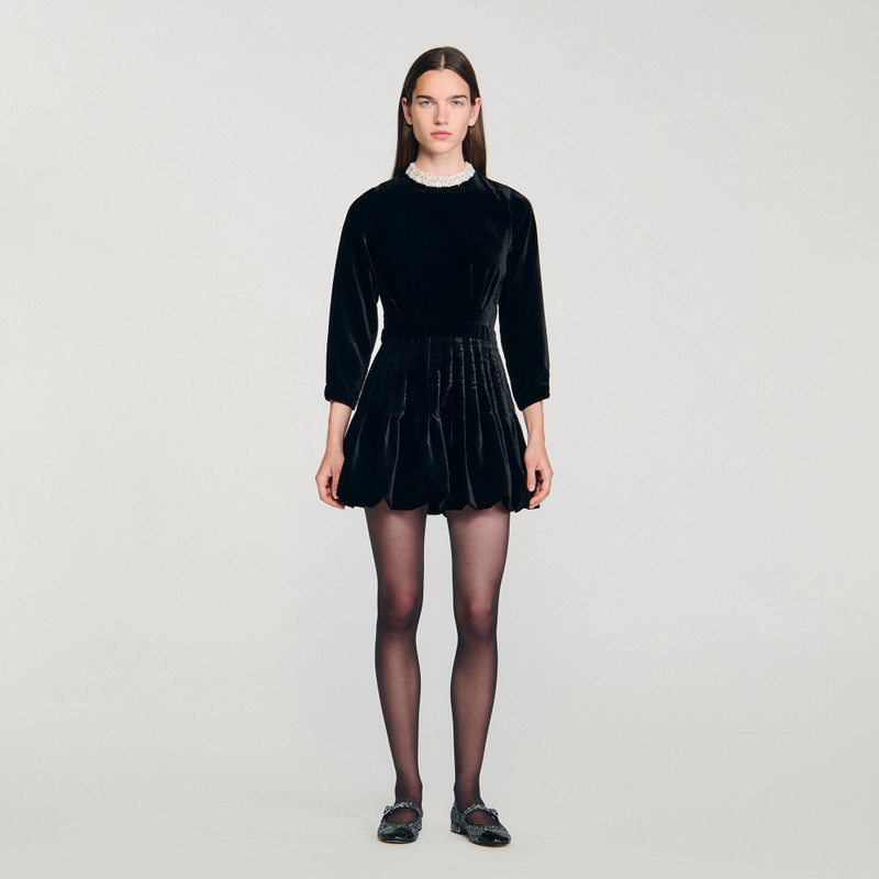 BEADED VELVET MINI DRESS 3
