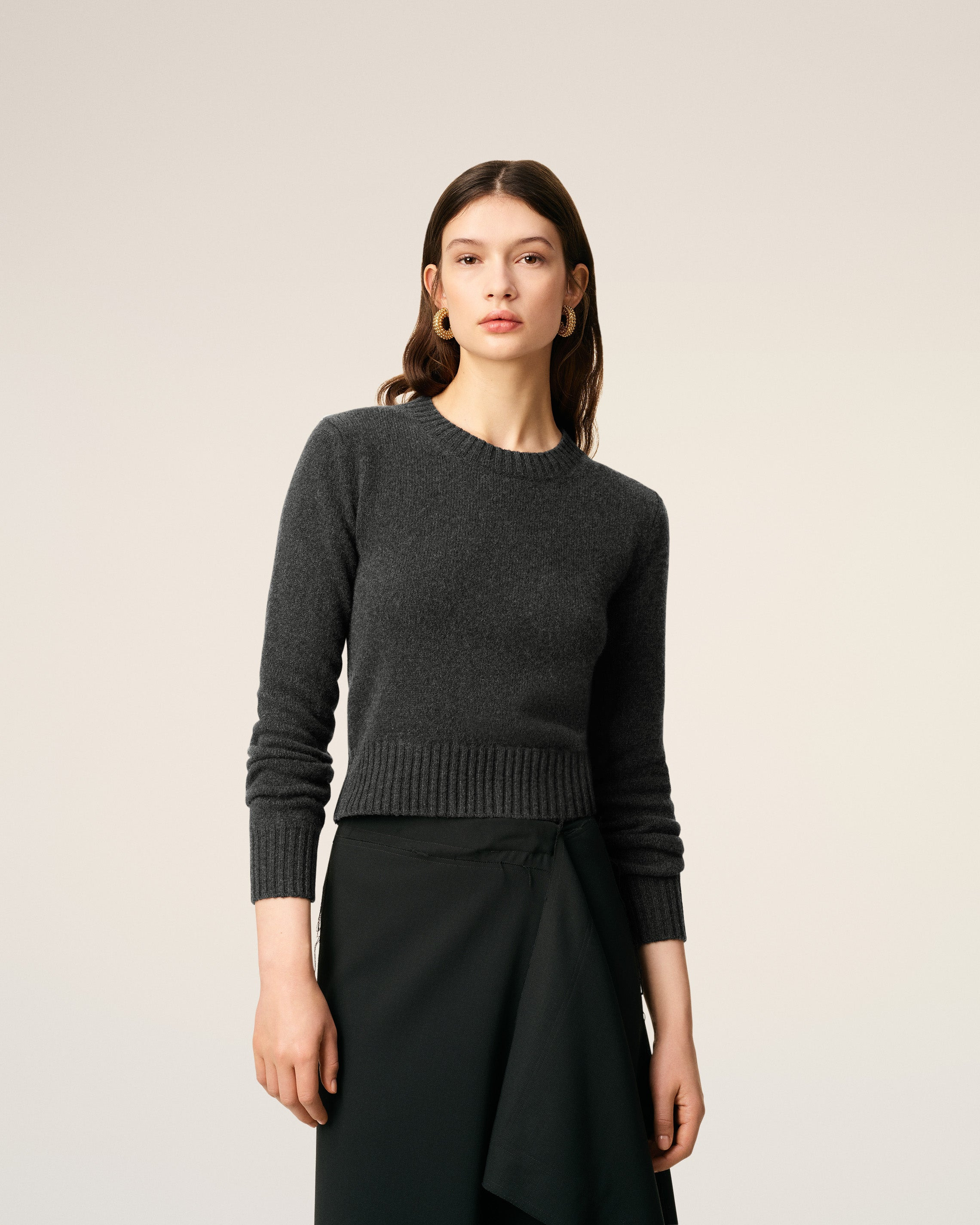 BLACK CASHMERE AMI DE COEUR CREWNECK SWEATER - 3