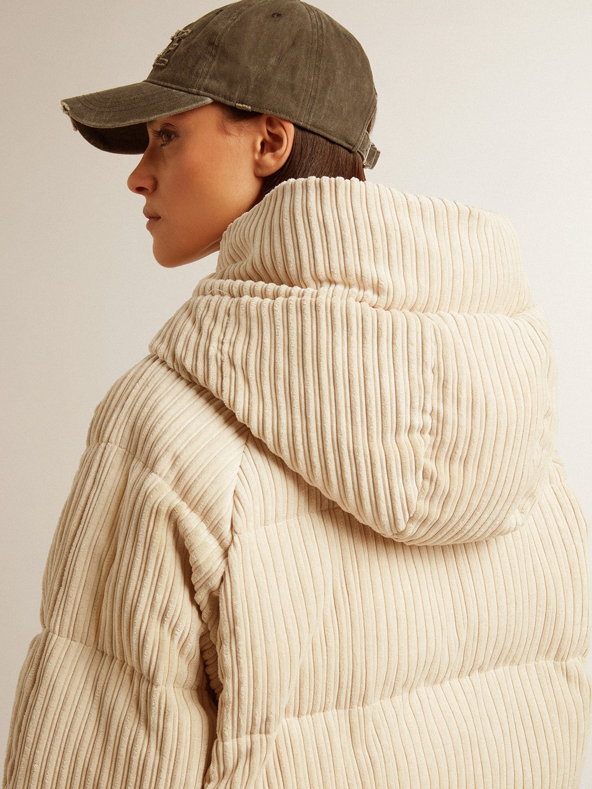 Padded ecodown jacket with zip fastening and hood - 6