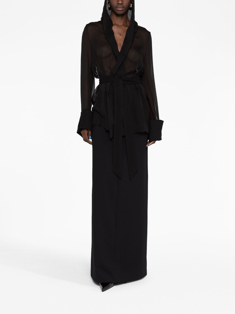 SAINT LAURENT semi-sheer long-sleeve top outlook