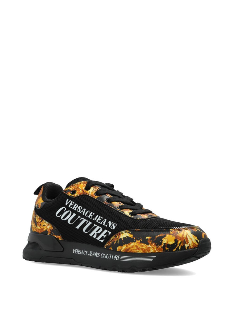 VERSACE JEANS COUTURE Dynamic baroque-print lace-up sneakers outlook