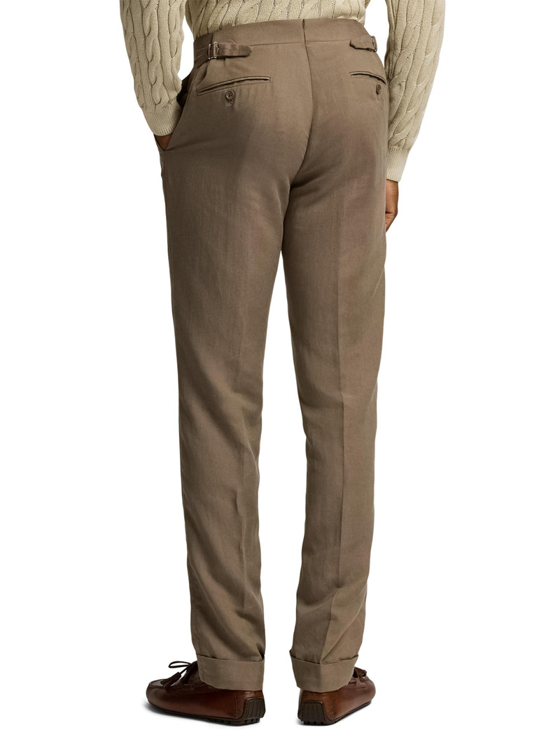 Men's Silk-Linen Slim Trousers - Taupe 5