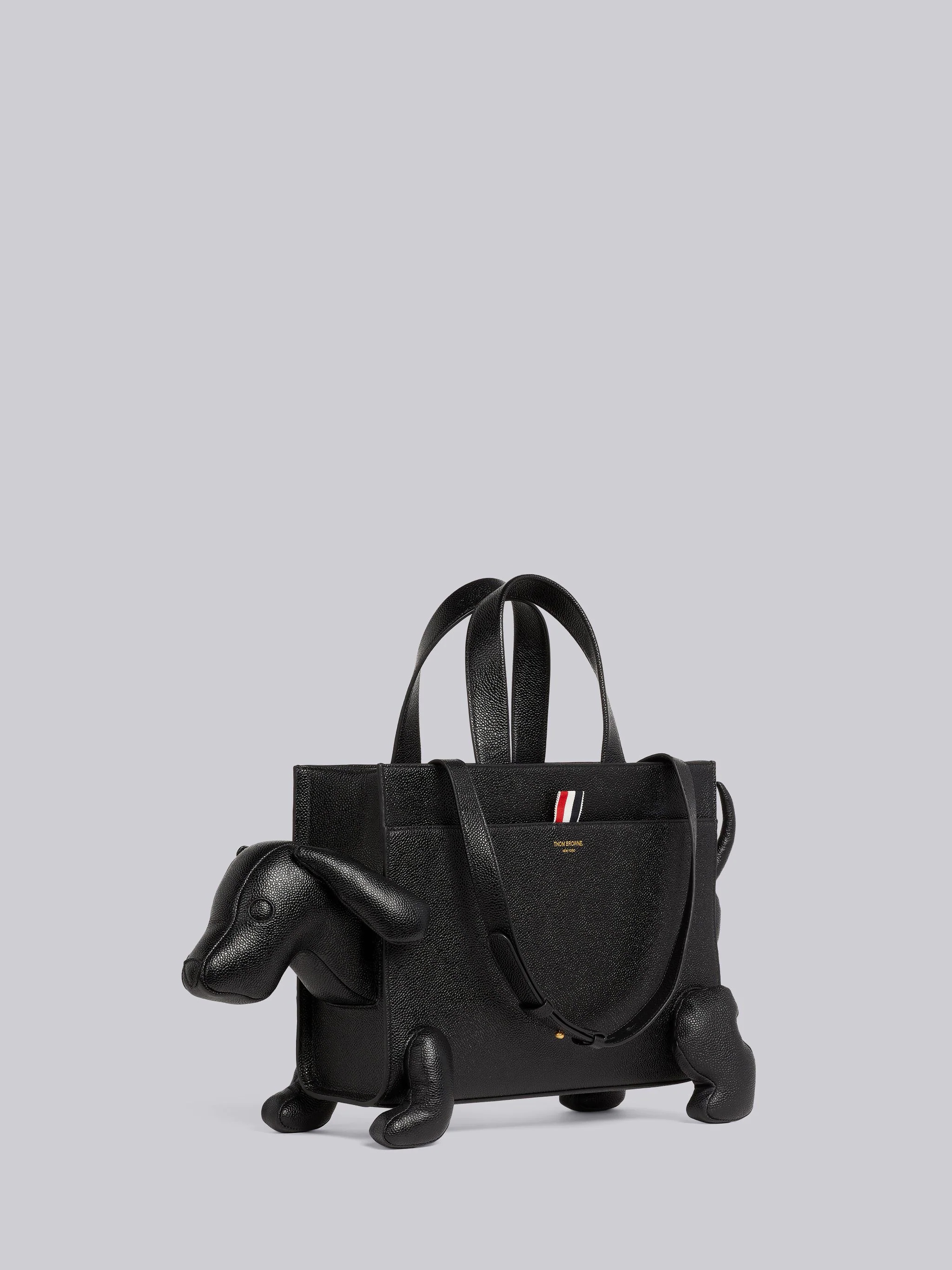 Black Pebble Grain Leather Hector Tote Bag - 3