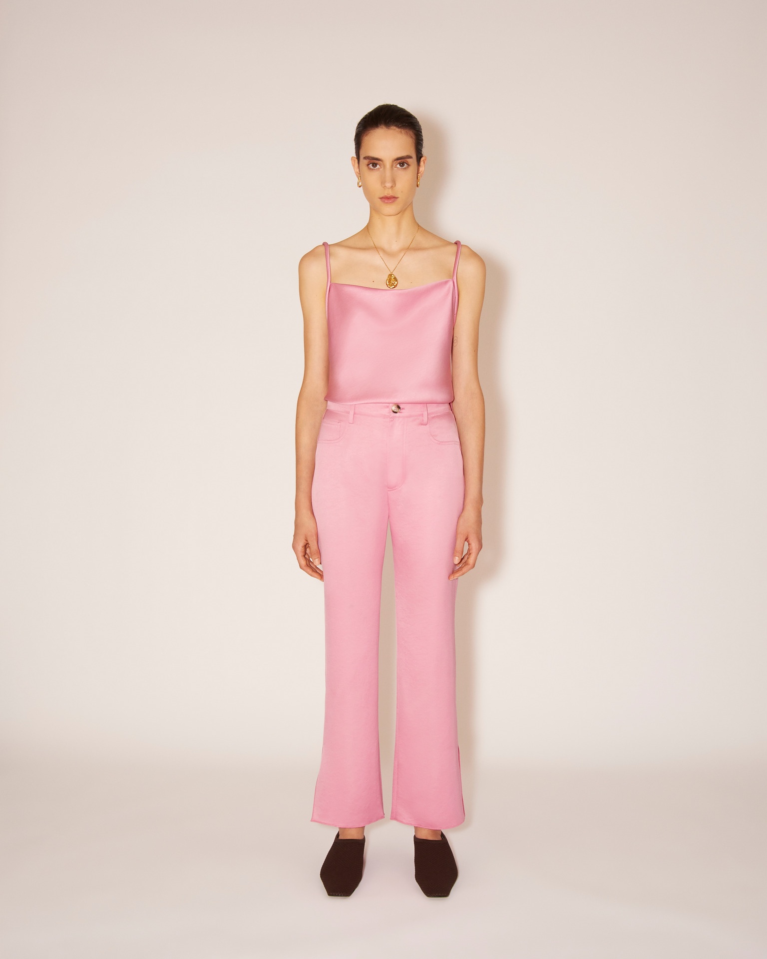 NEZA - Glossy satin camisole - Pink - 2