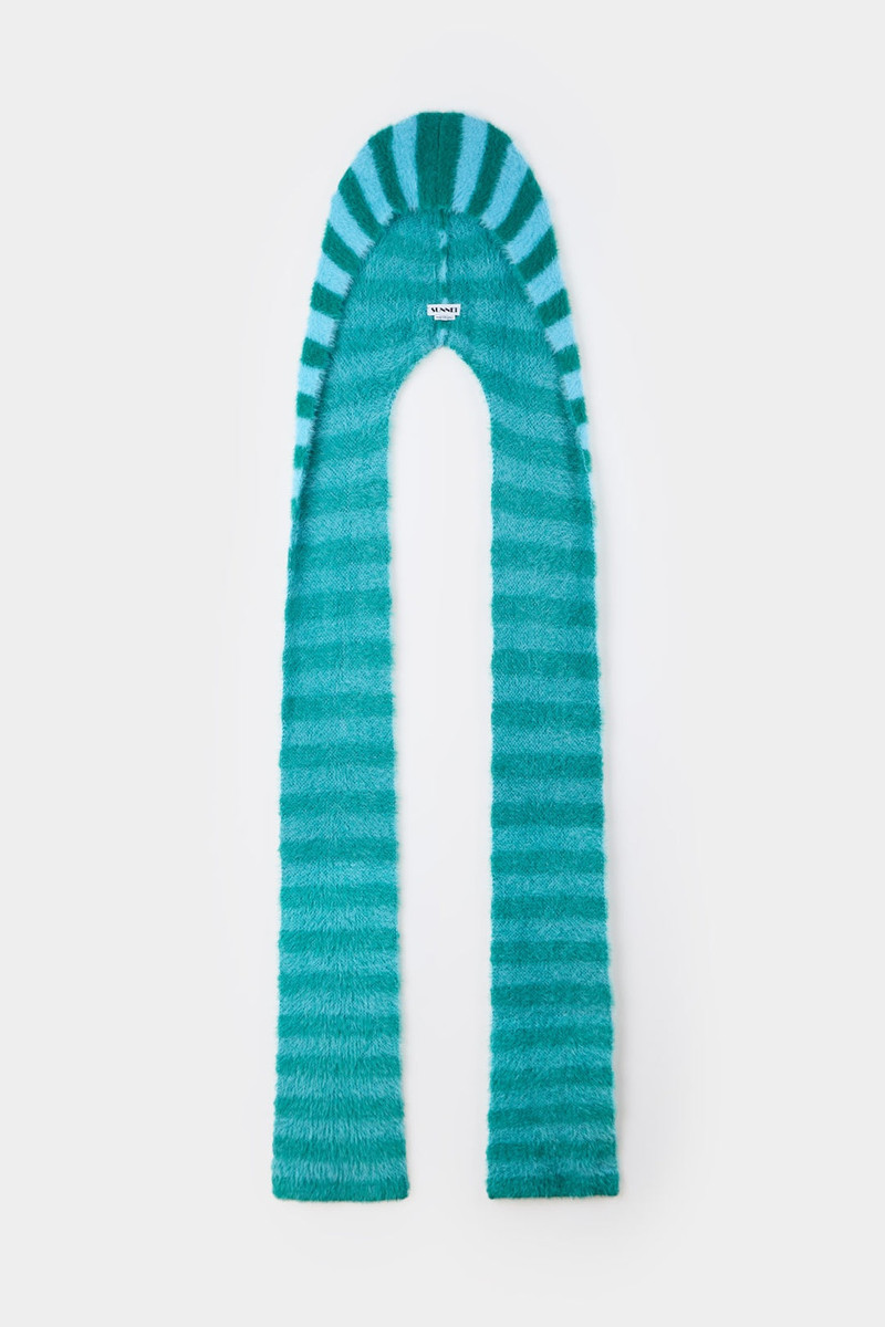 SUNNEI STREGATTO HAT & SCARF / azure & green outlook