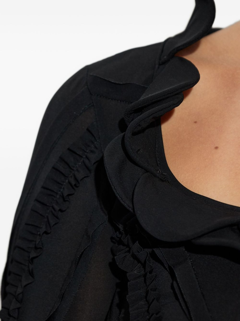ruffled-detail long-sleeve top - 5
