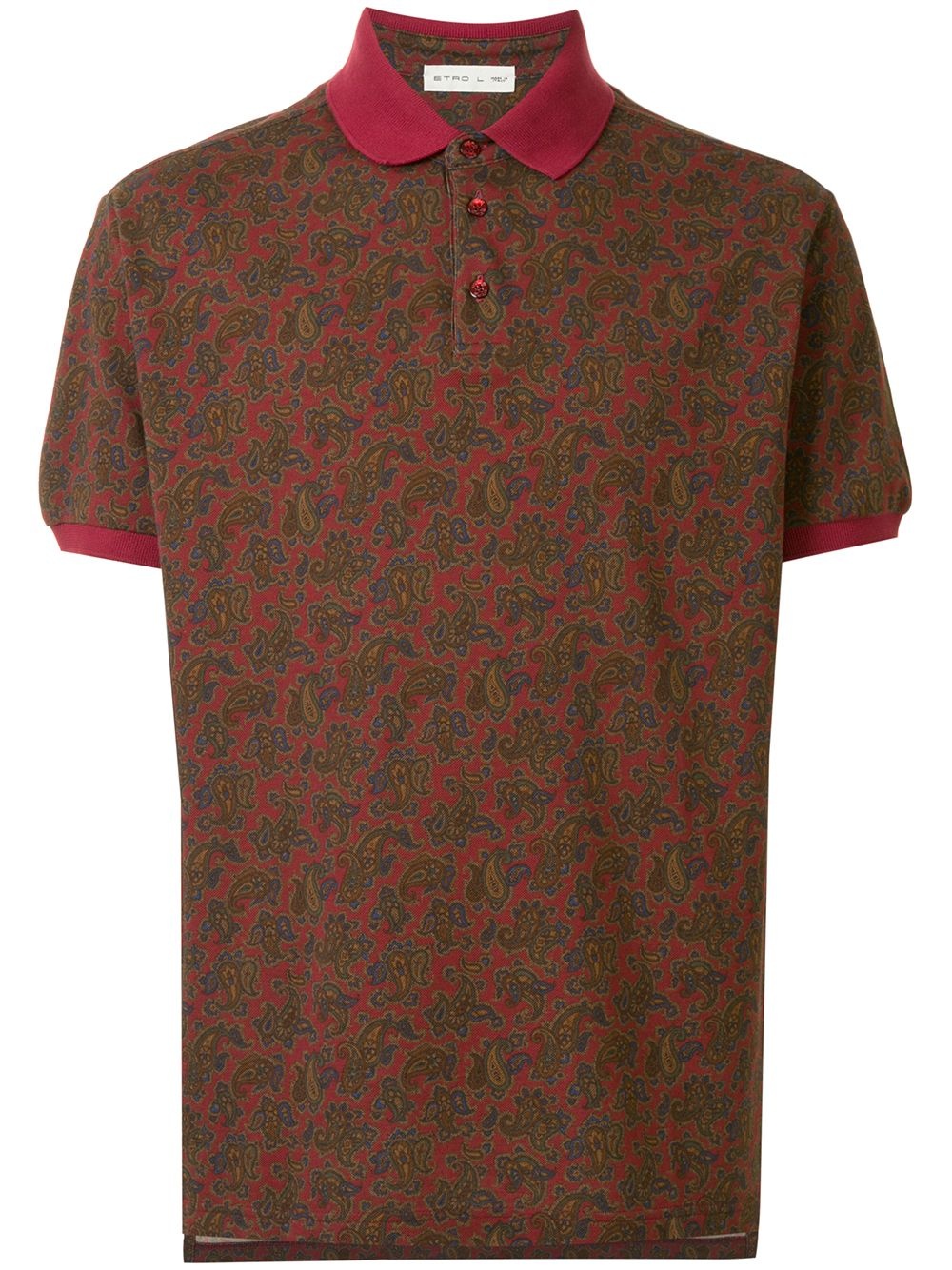 paisley-print cotton polo - 1