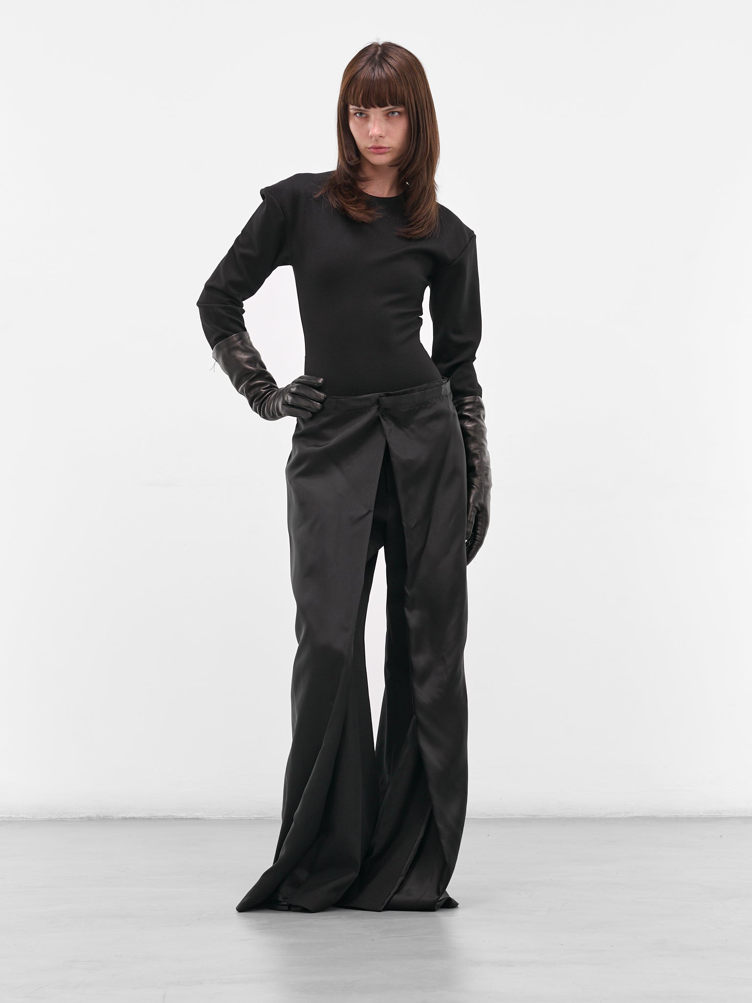Black Deconstructed Wrap Layering Trousers - 6