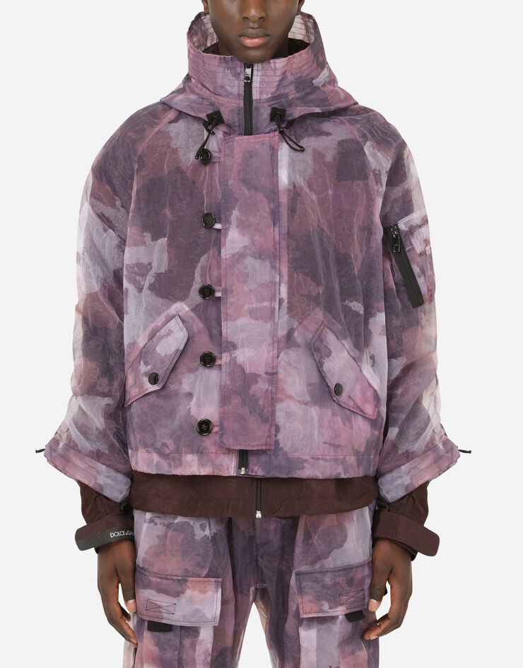 Camouflage-print organza jacket with DG logo - 1