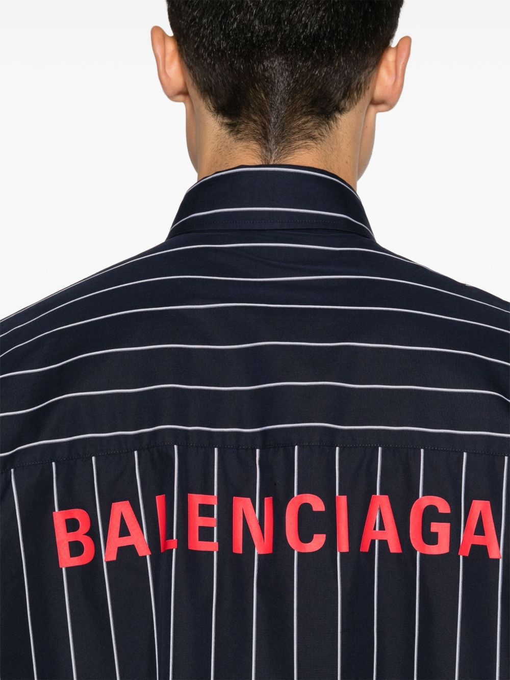 logo-print striped shirt - 5