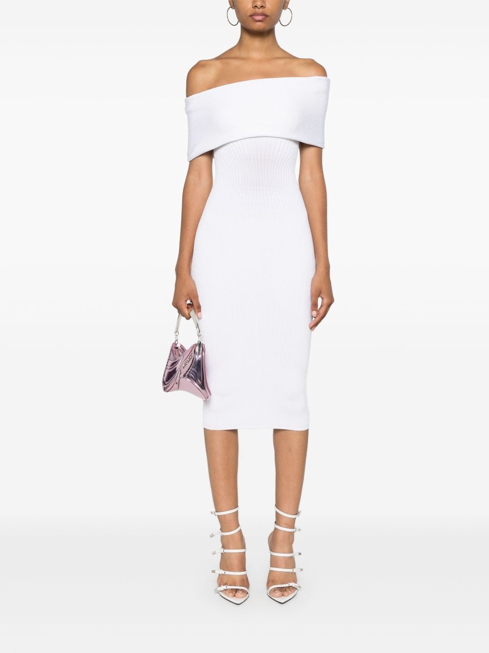 off-shoulder knit dress - 2