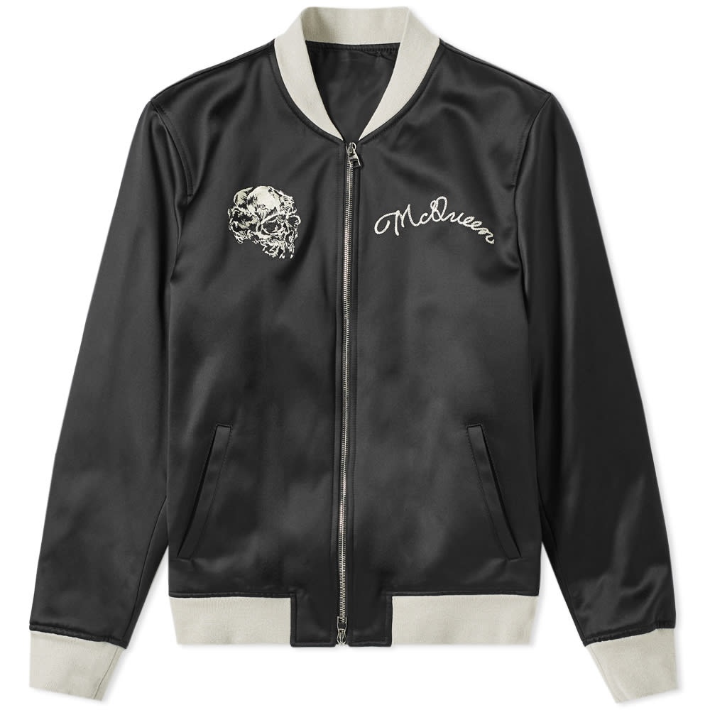 Alexander McQueen Skull Silk Blouson Jacket - 1