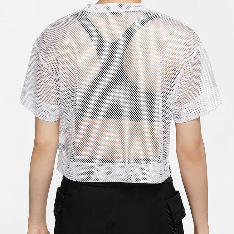 (WMNS) Air Jordan Sports Stylish Mesh Short Sleeve White CZ1892-100 - 4