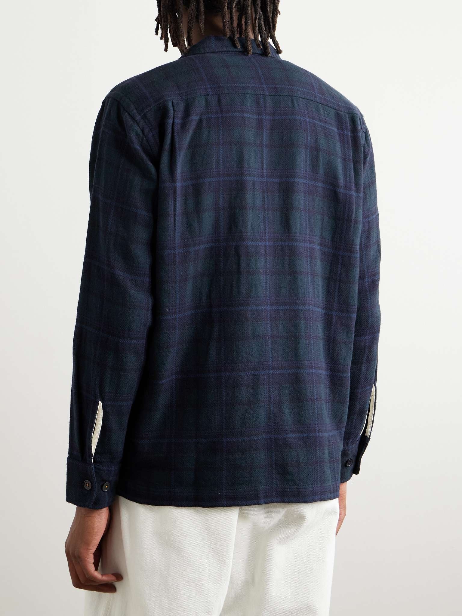 Embroiderd Checked Cotton Overshirt - 4