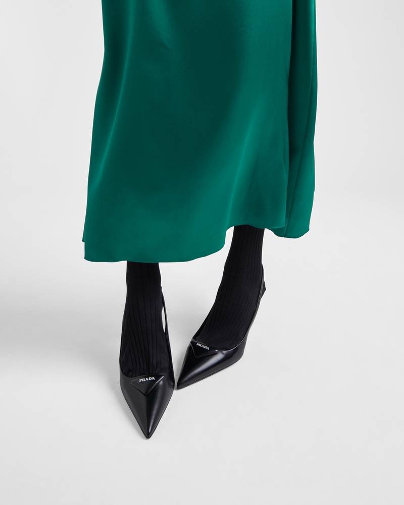 Prada Brushed leather slingback pumps outlook