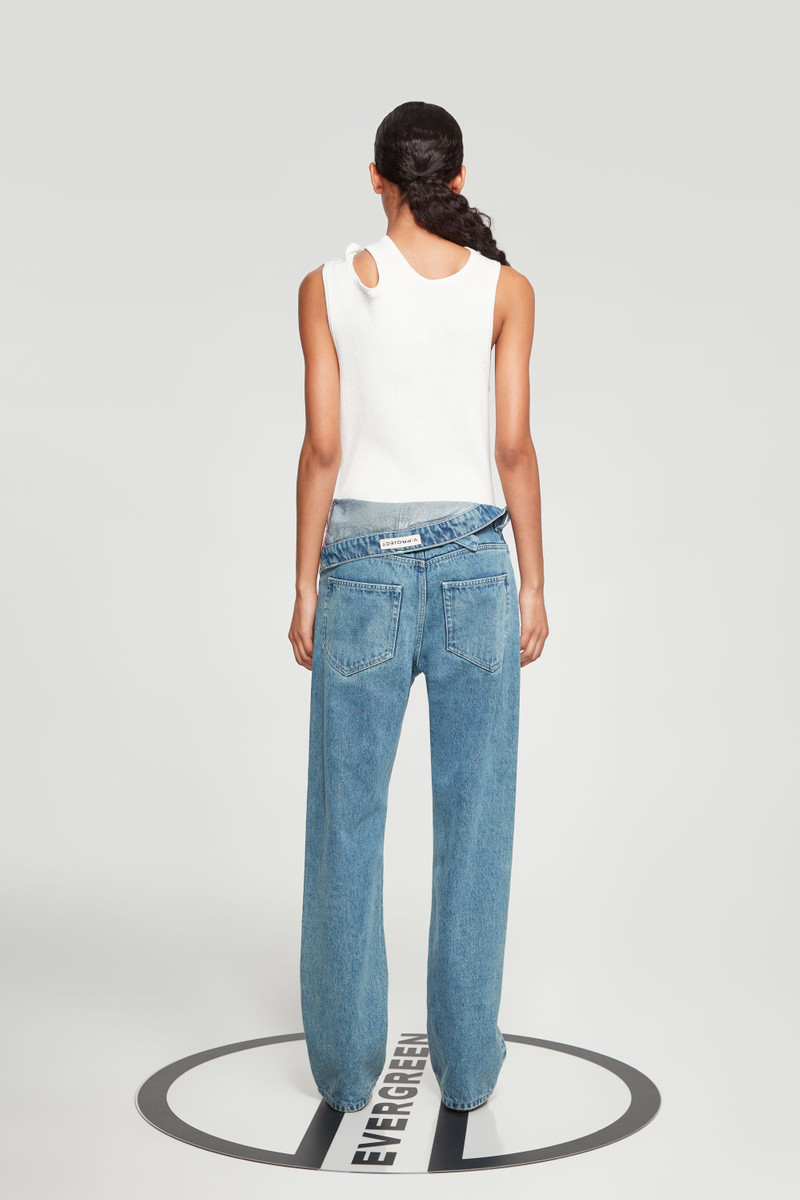 Classic Asymmetric Waist Jeans 6