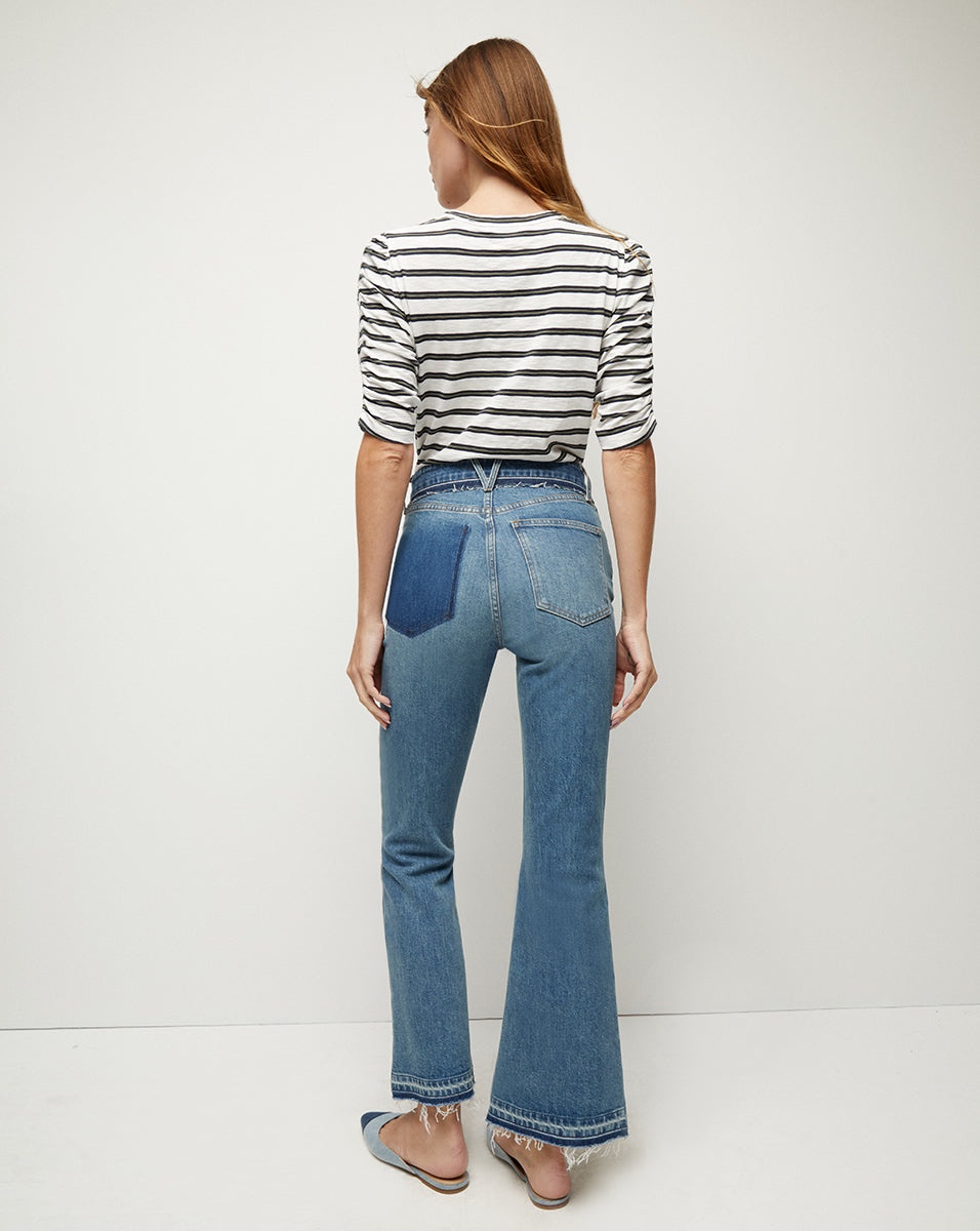 CARSON TWO-TONE KICK-FLARE JEAN - 6
