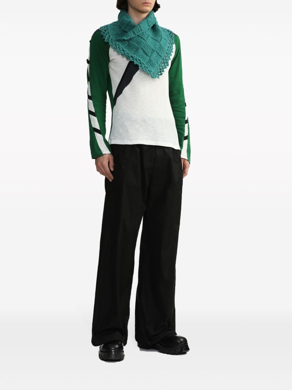 Kiko Kostadinov Remus Top in White/Grey/Green | notreshop