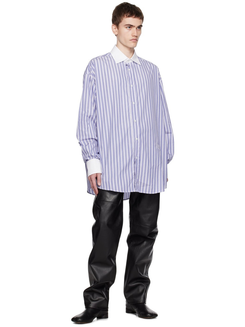 MM6 Maison Margiela Blue Striped Shirt outlook