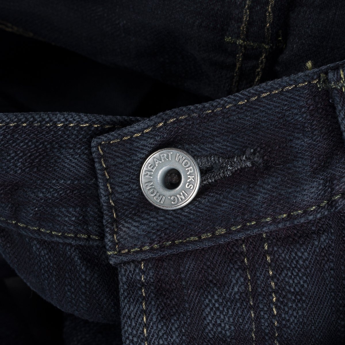 IH-666S-SLBod 16oz Slubby Selvedge Denim Slim Straight Cut Jeans - Indigo Overdyed Black - 14