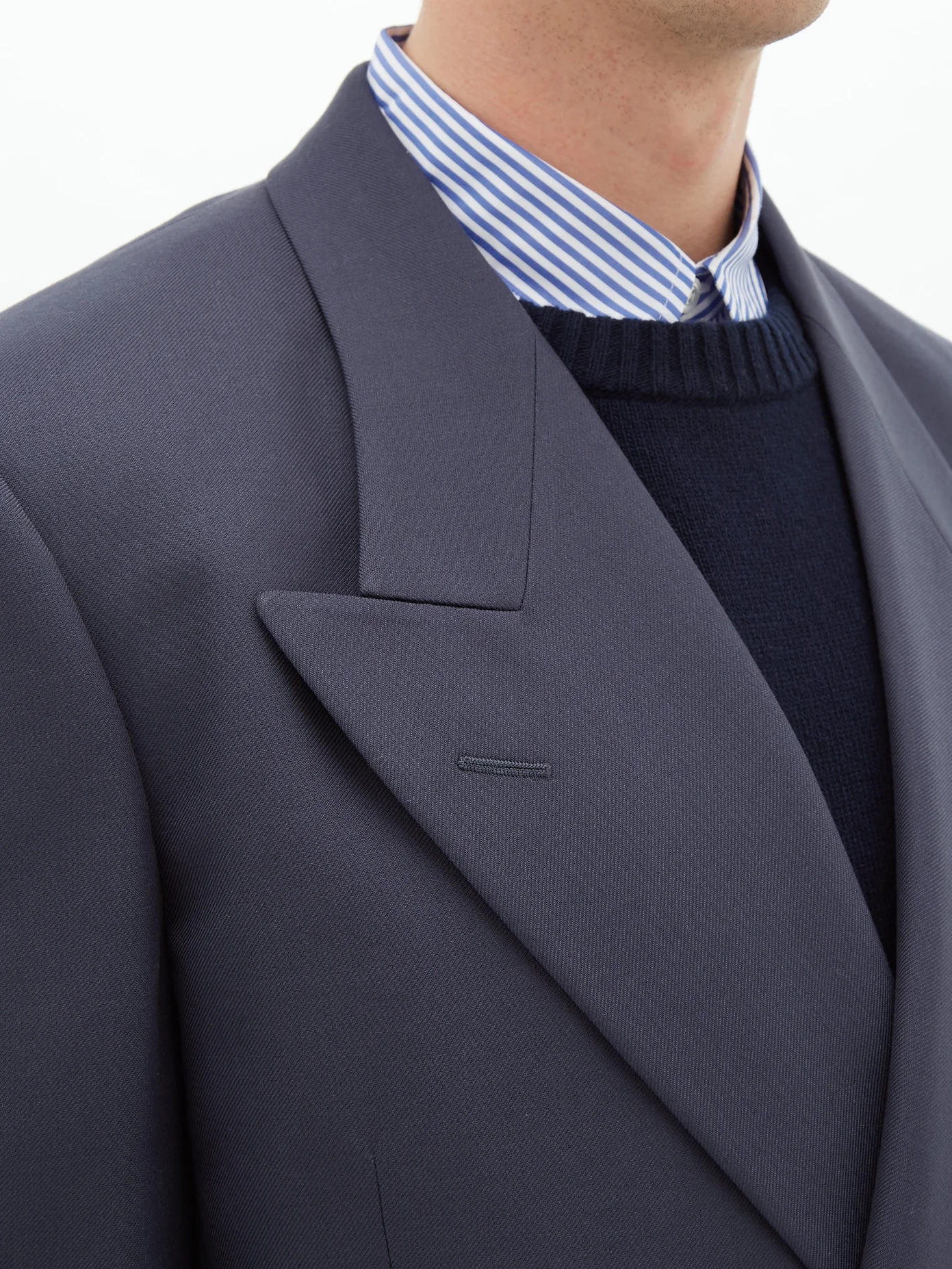 Double-breasted peak-lapel jacket - 4