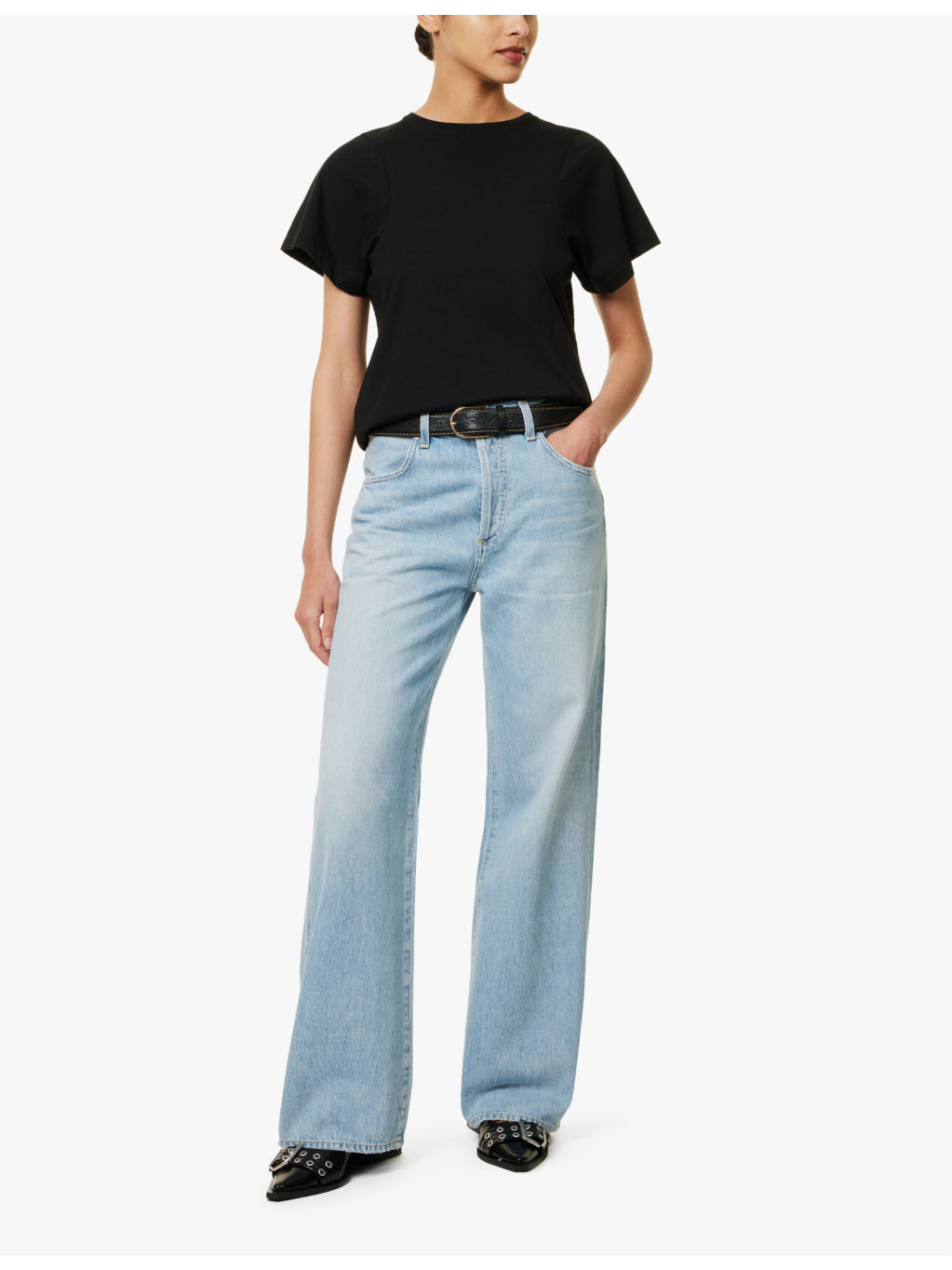 Annina faded-wash wide-leg mid-rise denim jeans - 2