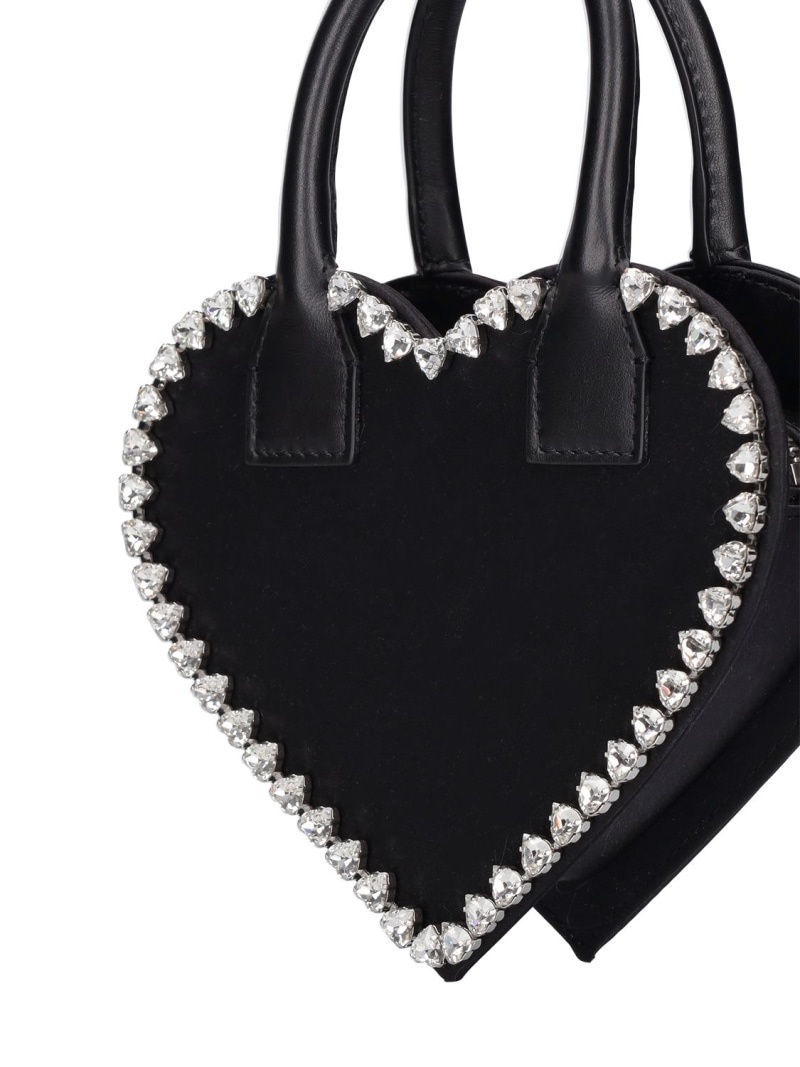 Small Audrey heart satin top handle bag - 5