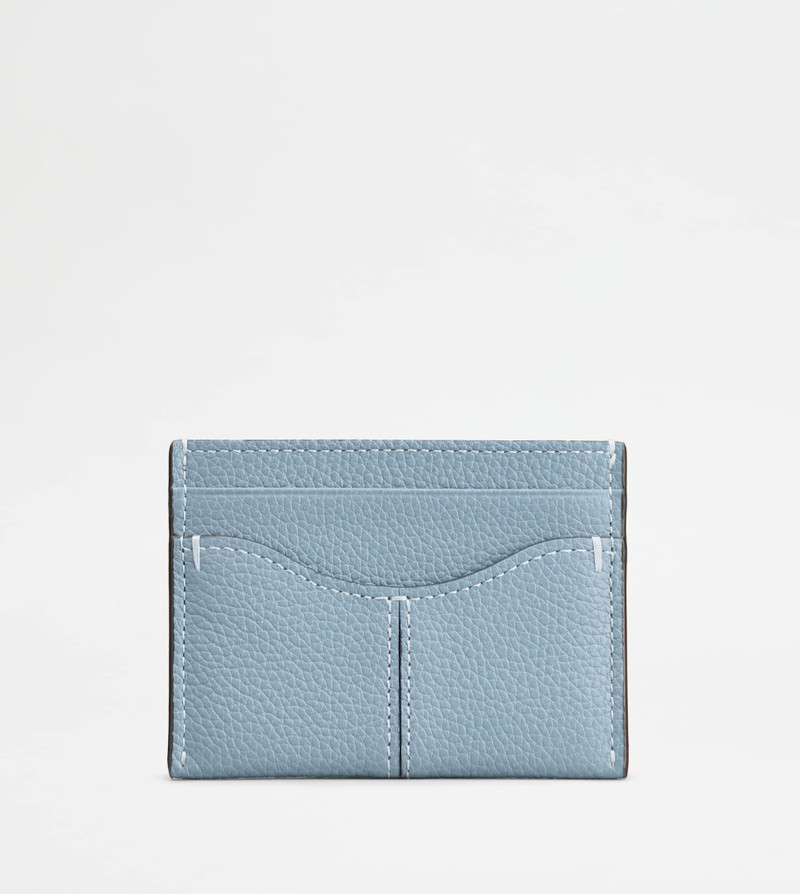 CARD HOLDER IN LEATHER - LIGHT BLUE 1