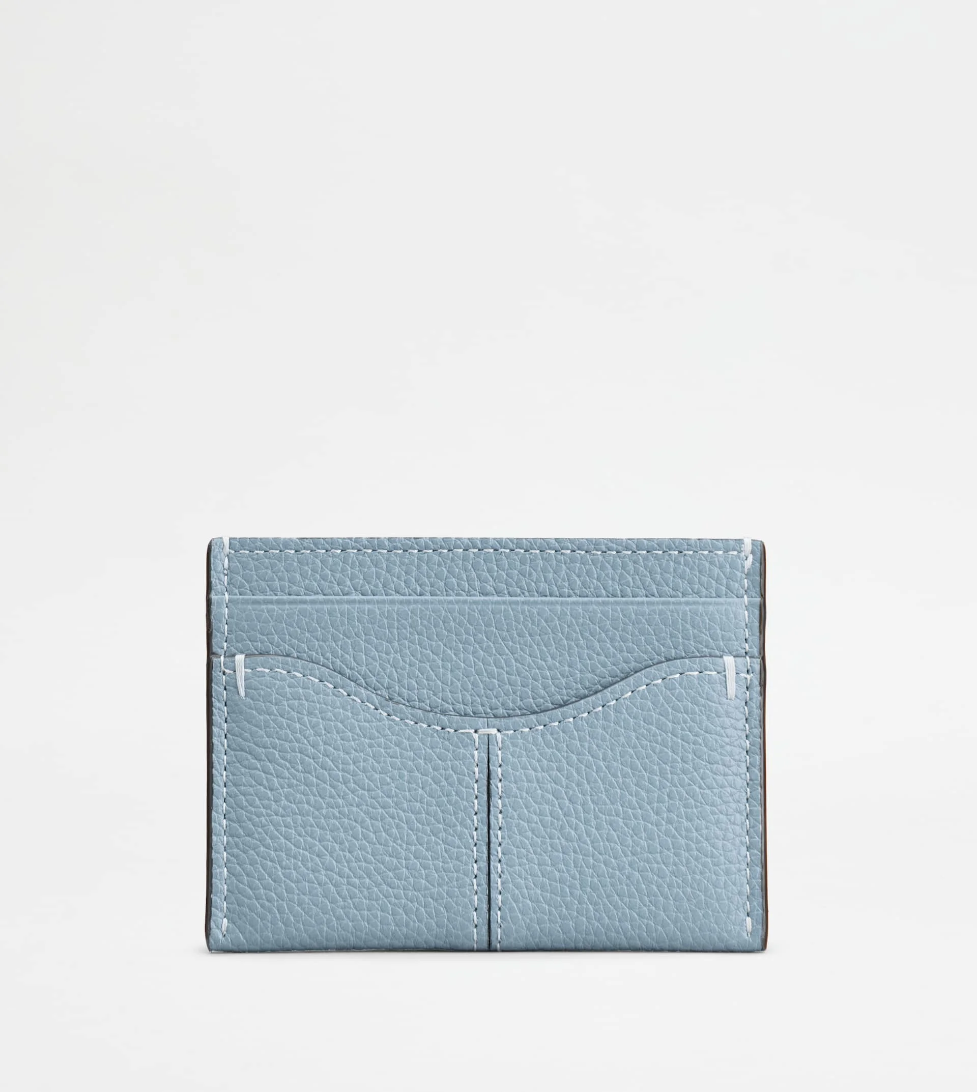 CARD HOLDER IN LEATHER - LIGHT BLUE - 1