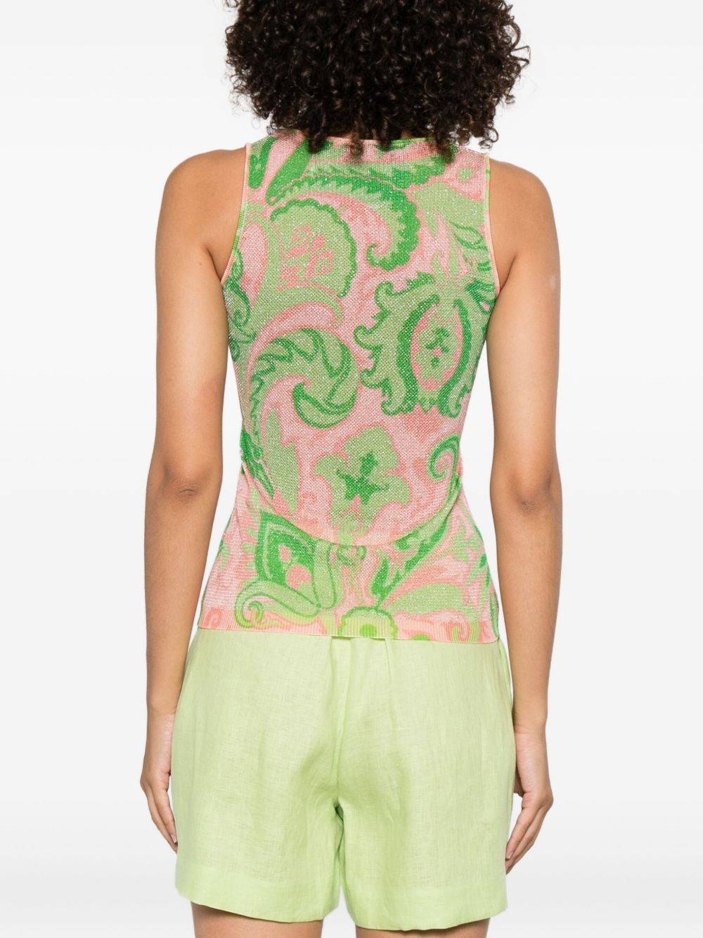 paisley-print sleeveless top - 4