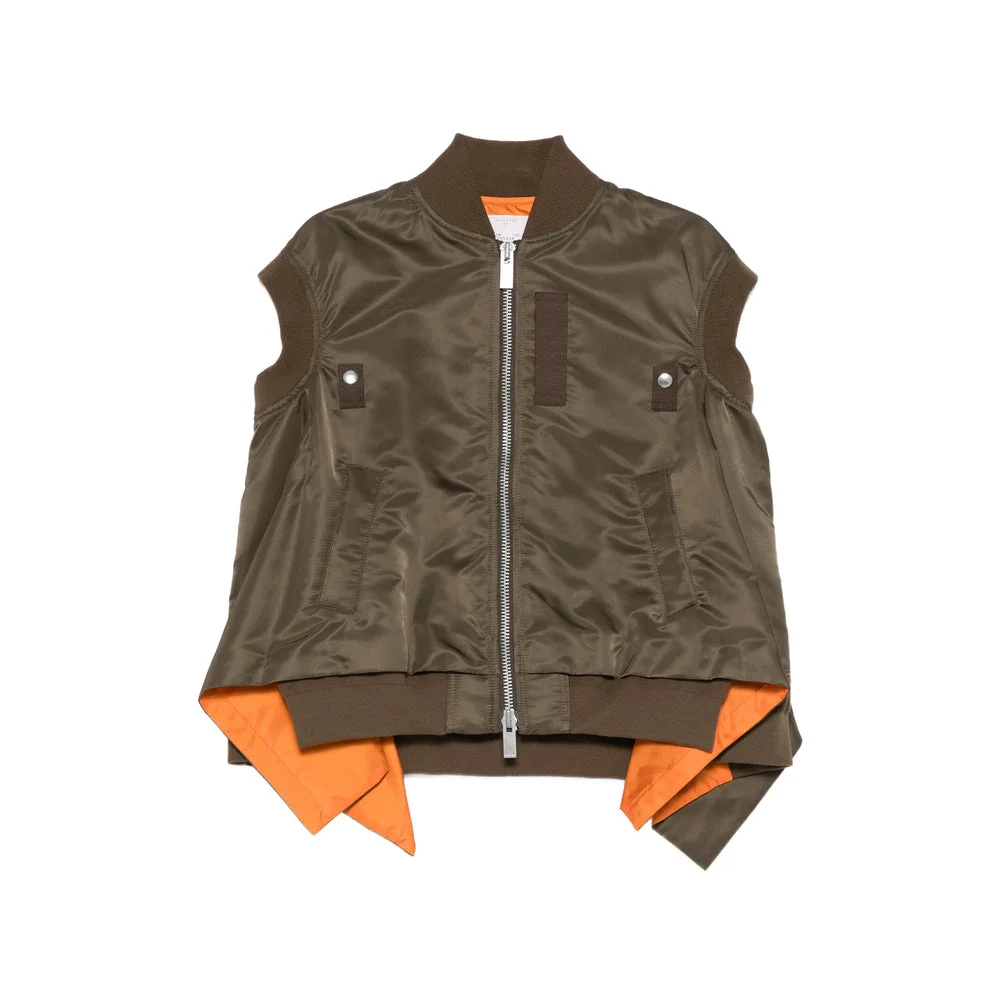 Sacai Green Jackets - Waistcoat & Gilets Women - 1