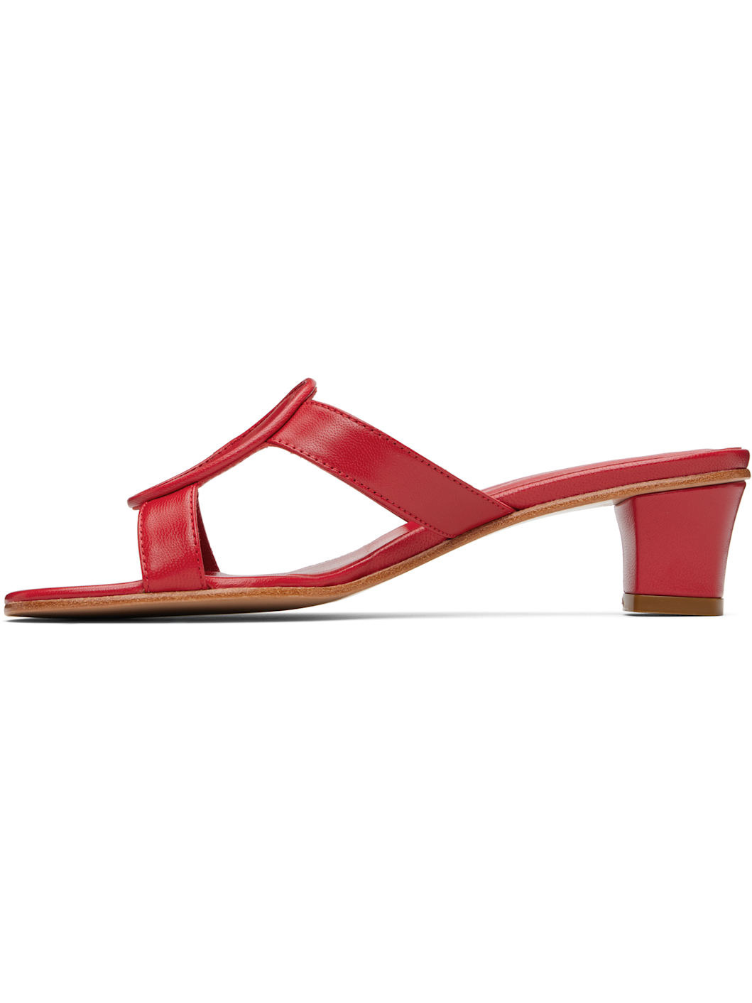 Red Medalia Heeled Sandals - 3