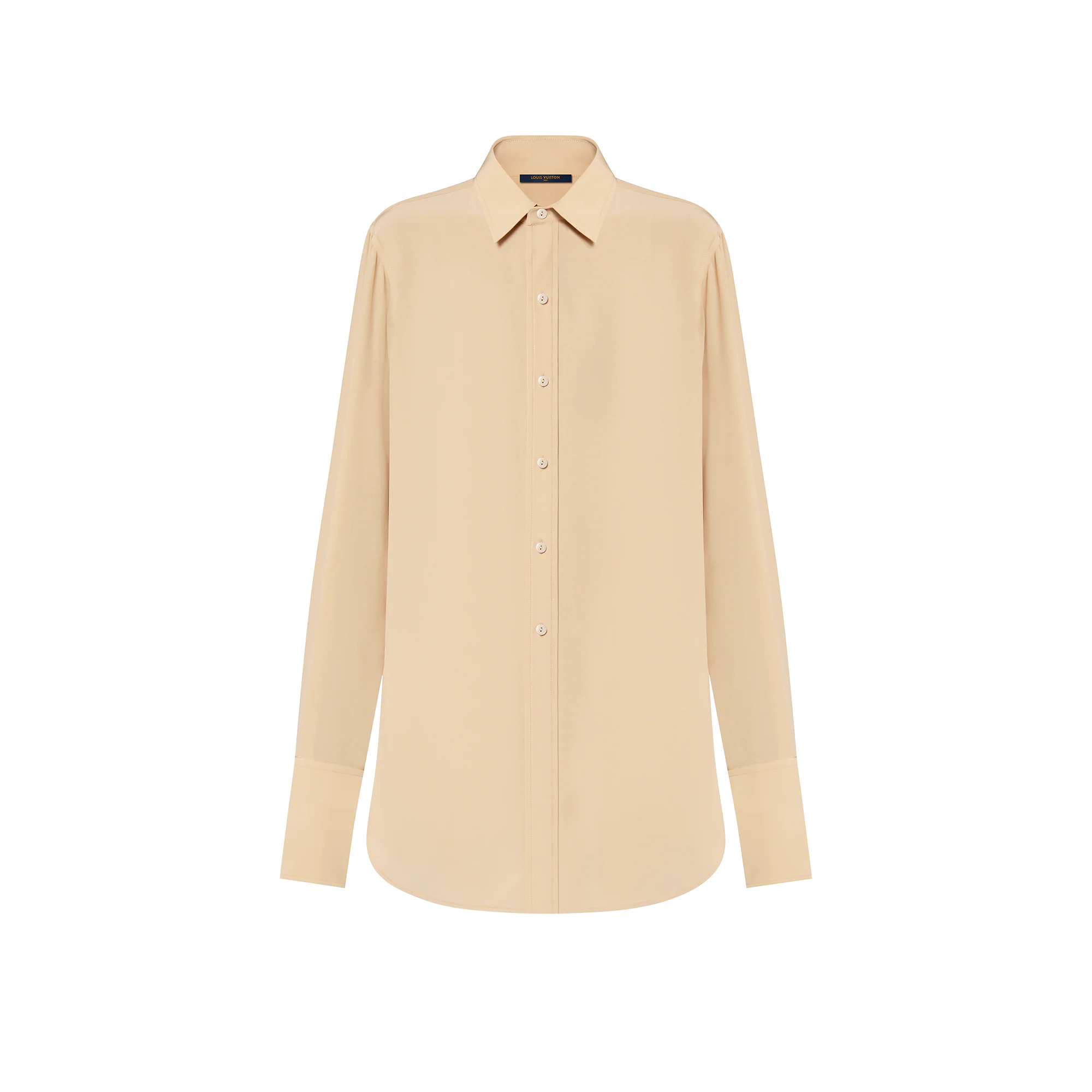 Rounded Hem Silk Shirt - 1
