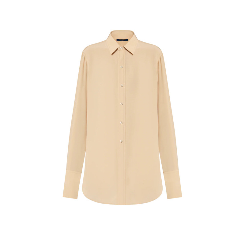 Rounded Hem Silk Shirt 1