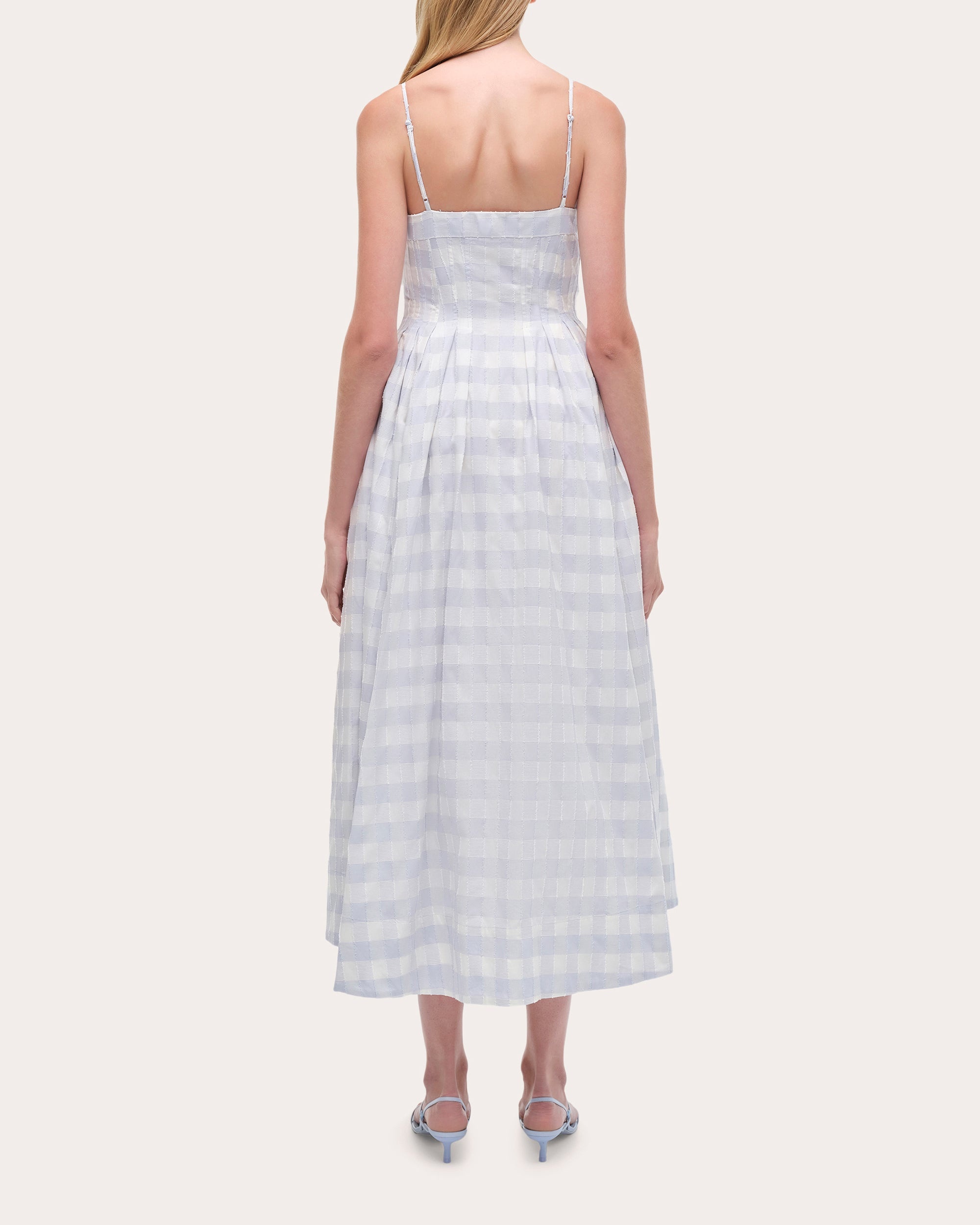 Kittiya Gingham Cotton Fil-Coupe Pleated Midi Dress - 2