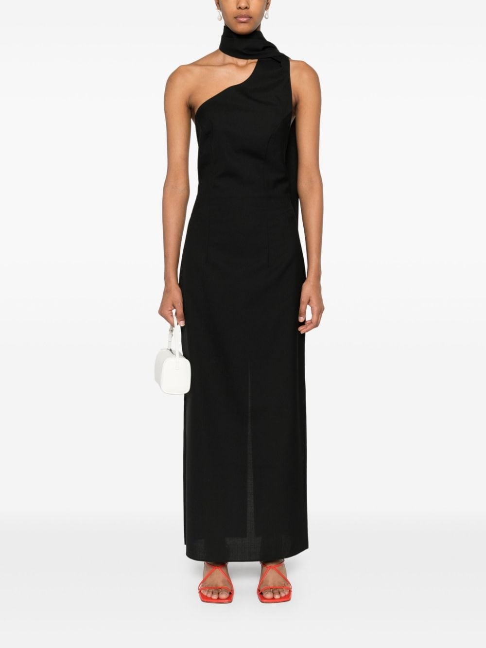scarf-detail open-back dress - 2