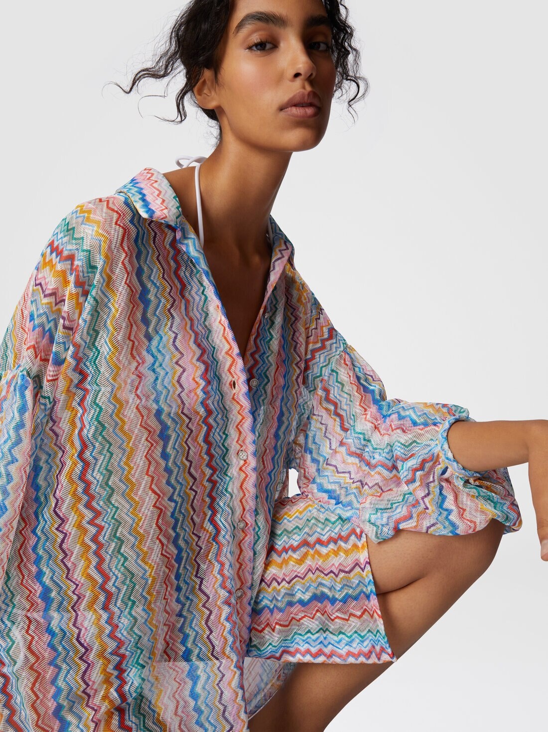 Oversized shirt with puffed sleeves - 5