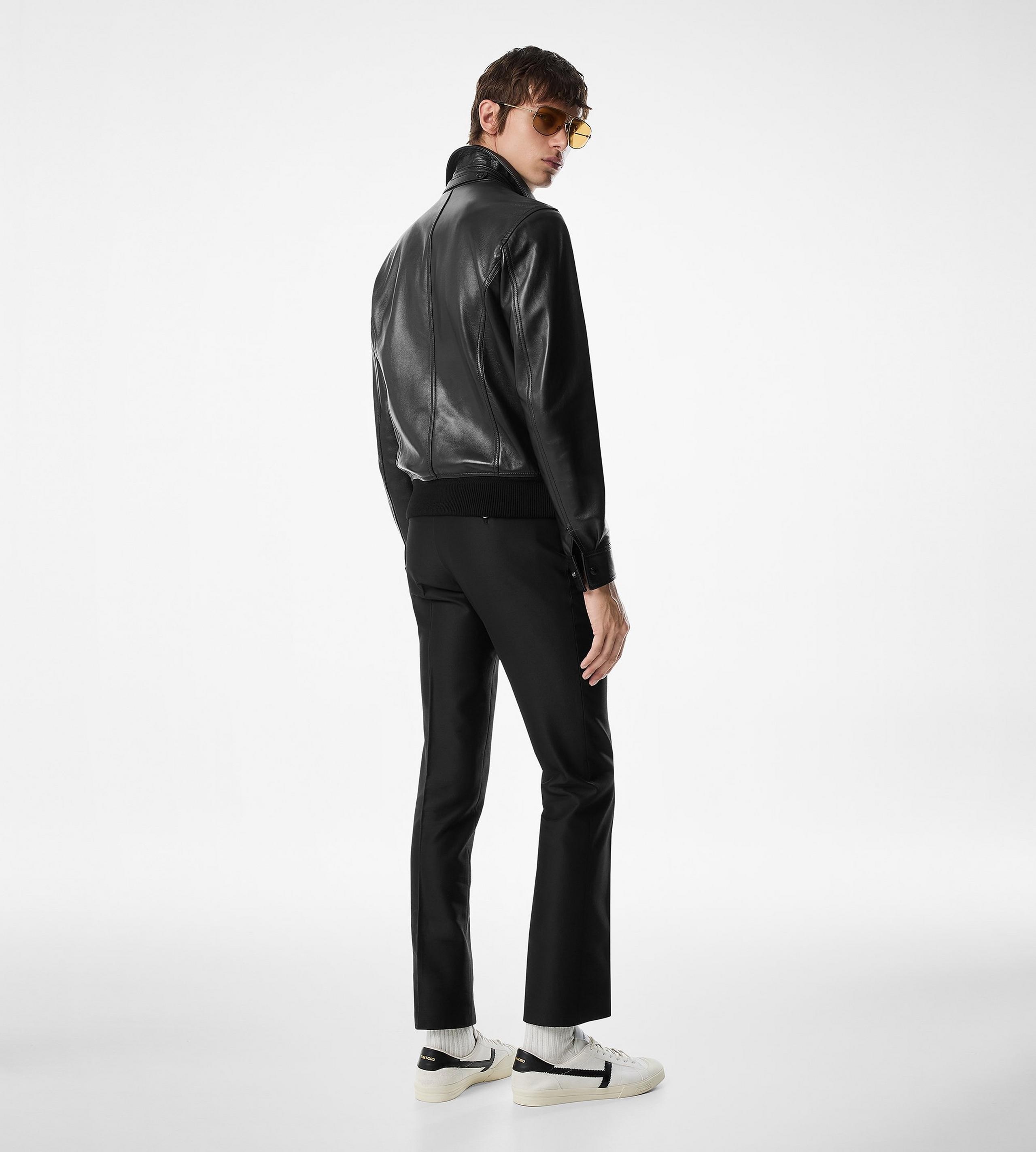 NAPPA GRAIN LEATHER COLLAR BLOUSON - 3