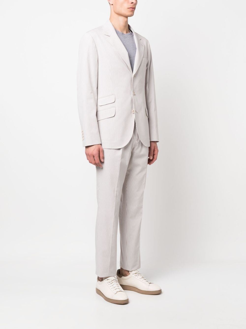 single-breasted striped cotton suit - 3